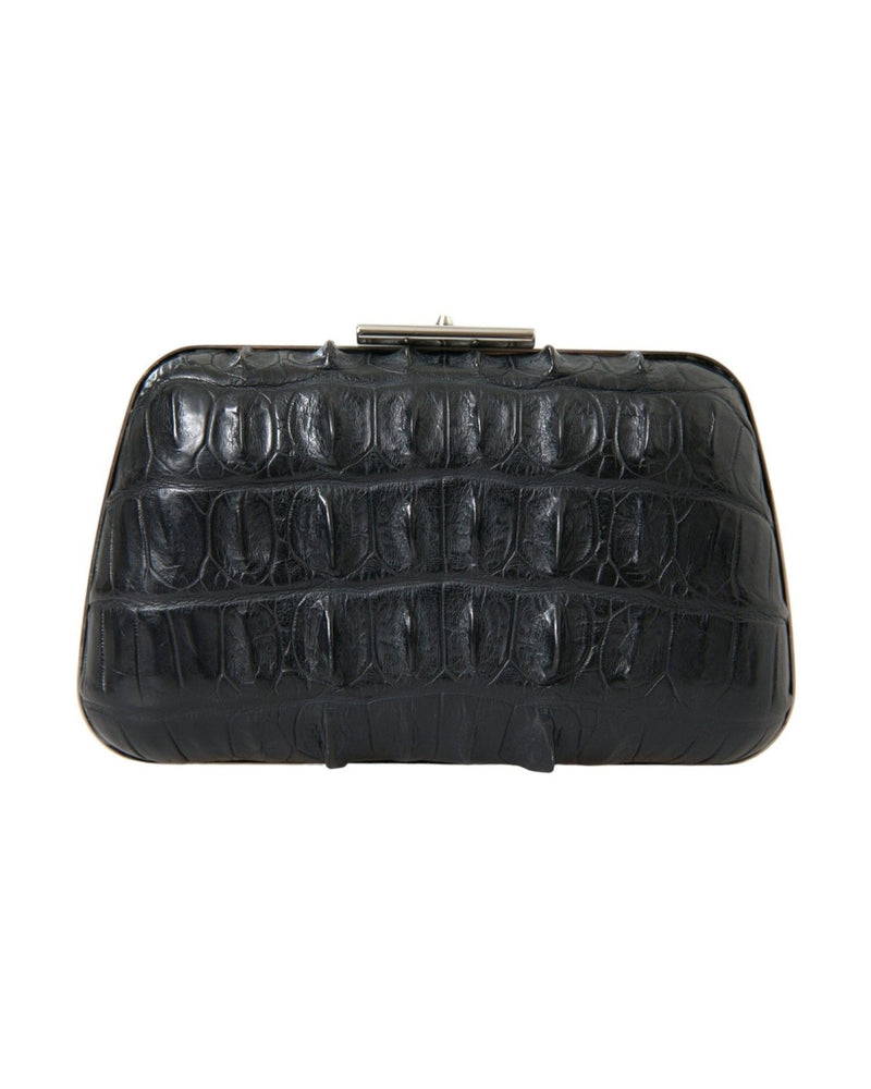 Balenciaga Elegant Crocodile Leather Evening Clutch Glam Steals