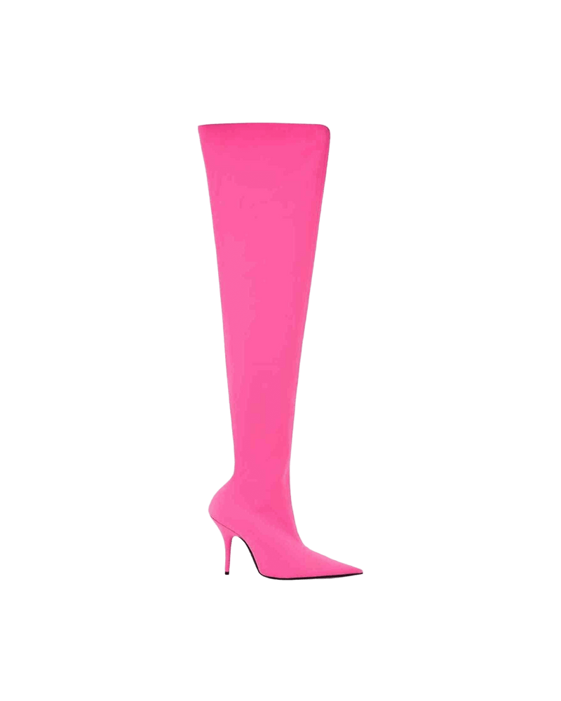 Balenciaga Elegant Pink Polyester Ankle Boots Glam Steals