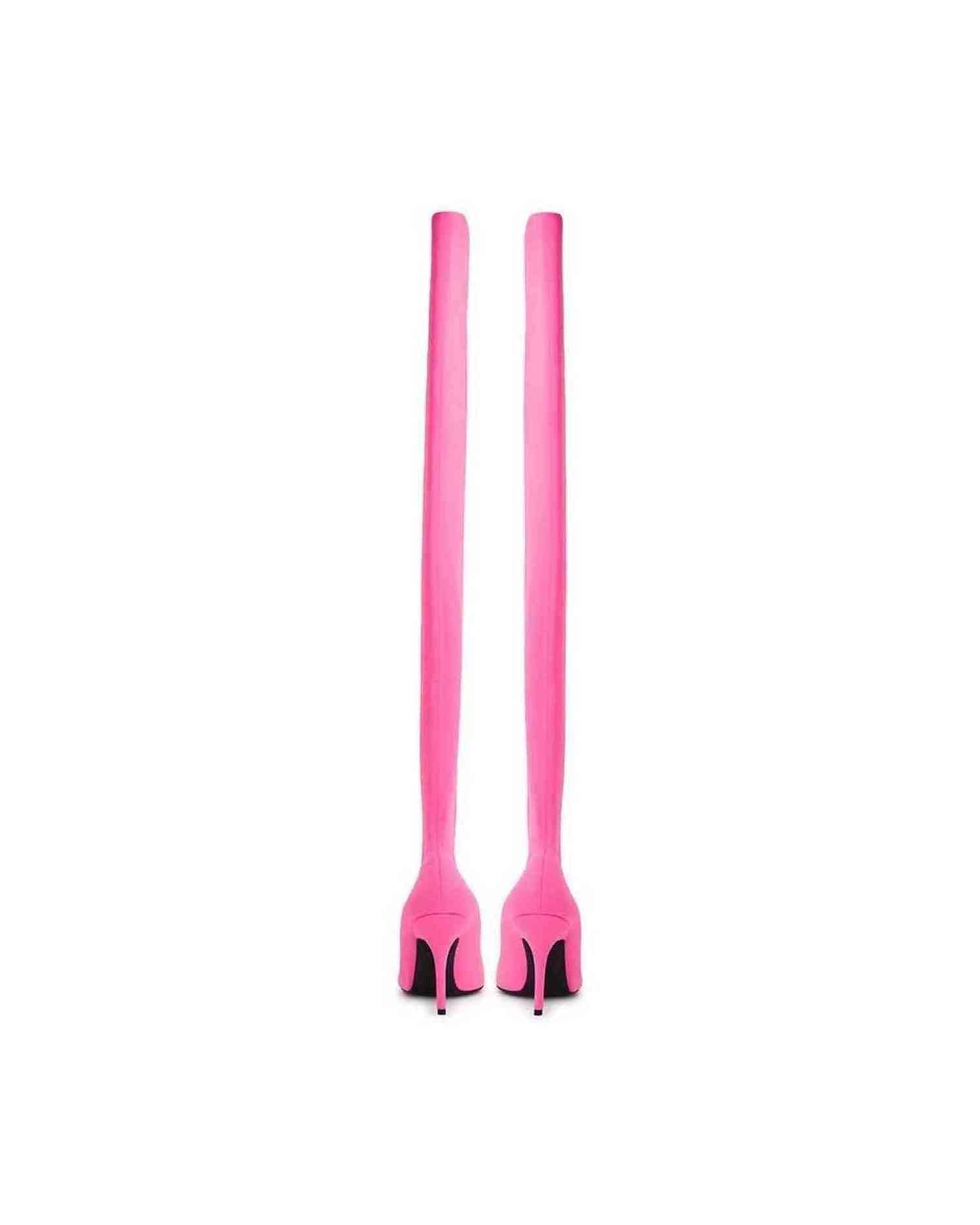 Balenciaga Elegant Polyester Ankle Pink Boots Glam Steals