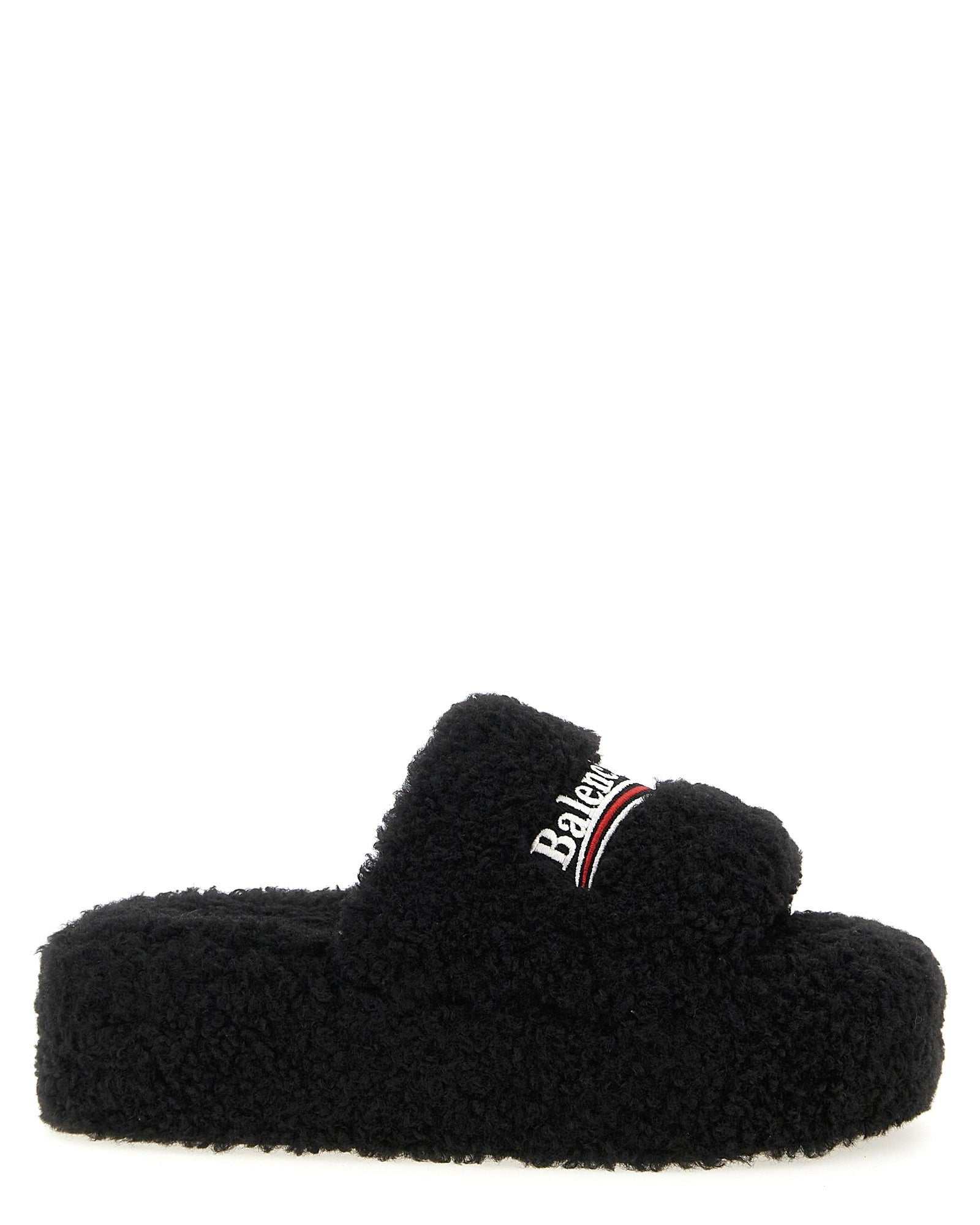 Balenciaga Furry Platform Slides