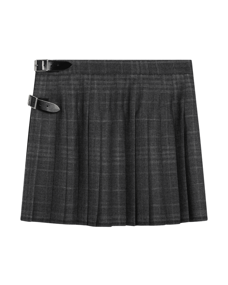 Balenciaga Grey Shadow Effect Tartan Mini Skirt Glam Steals