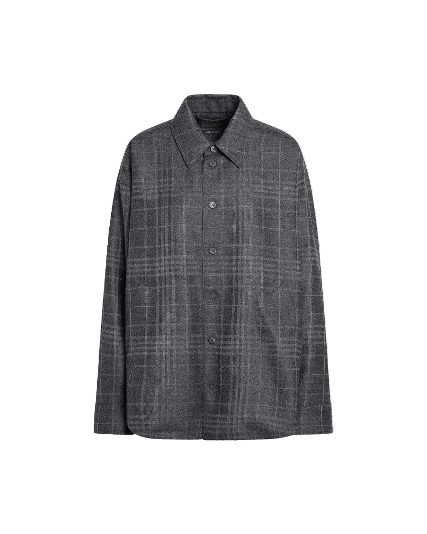 Balenciaga Grey Wool Tartan Shirt Jacket Glam Steals