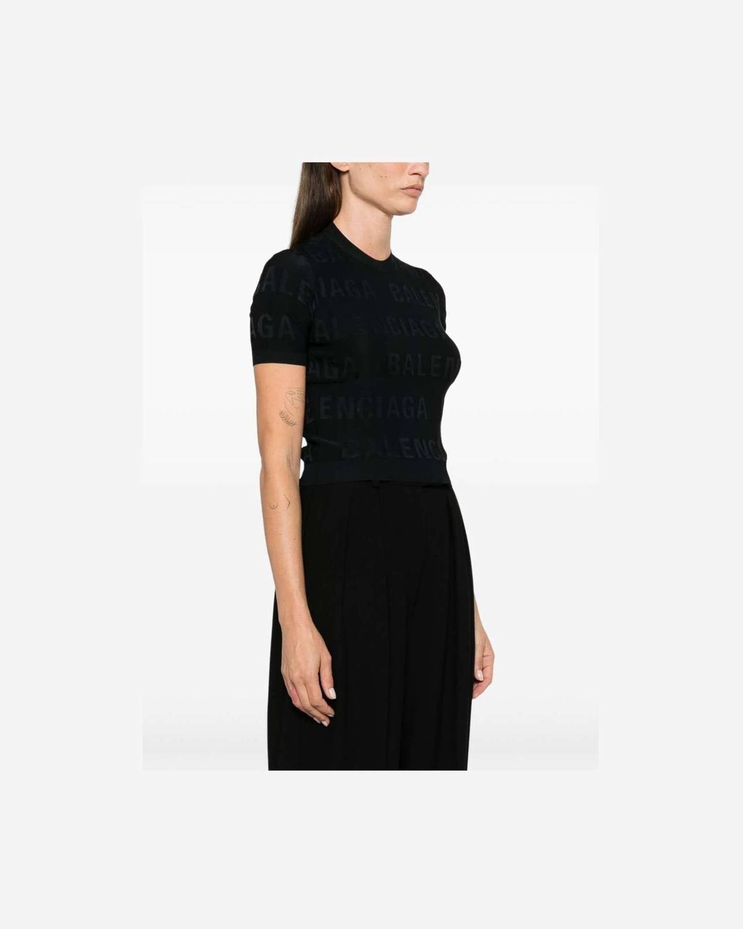 Balenciaga Jacquard Logo Crop Top Glam Steals