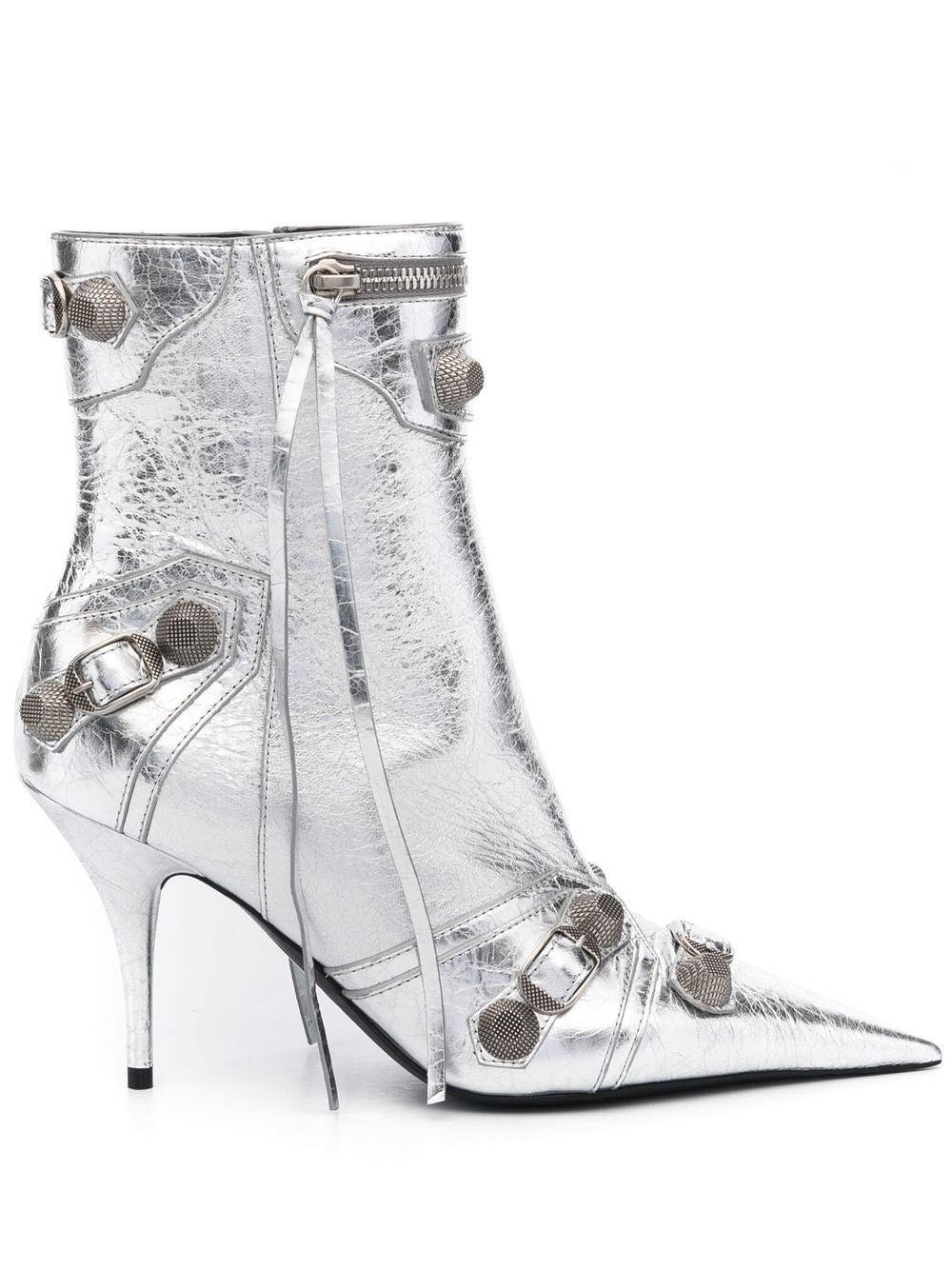 Balenciaga Leather Cagole Ankle Boots Glam Steals