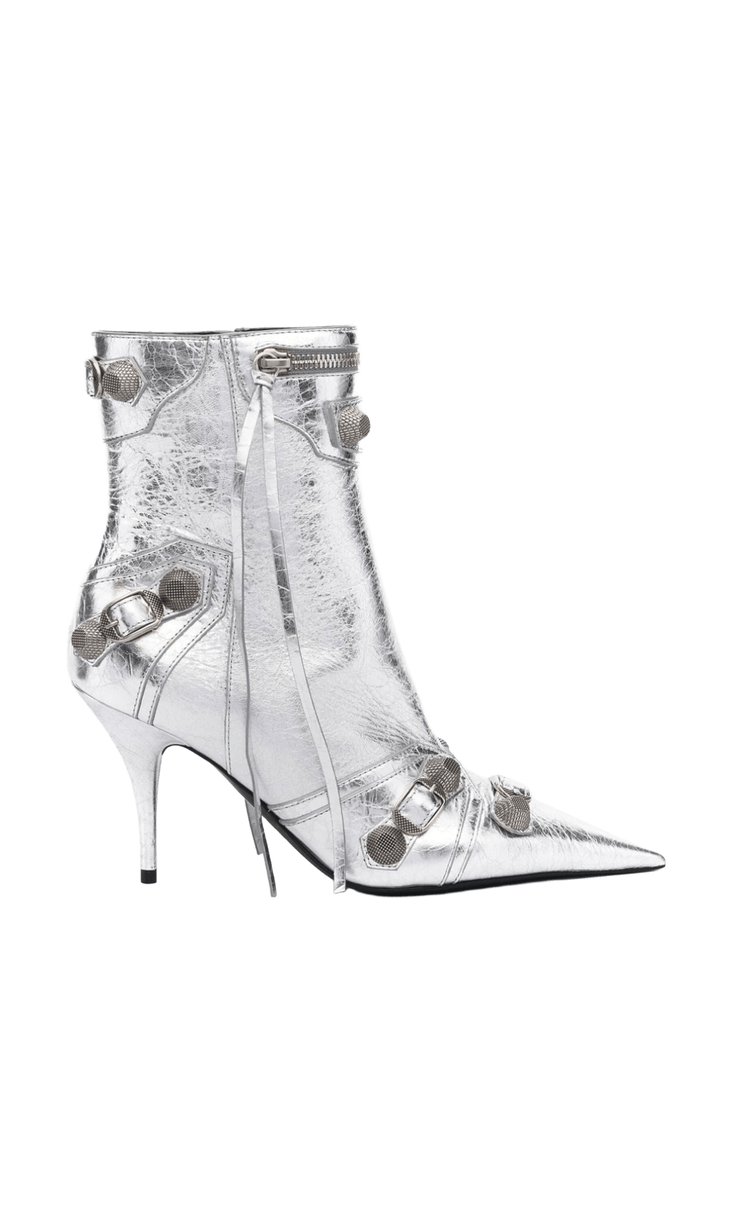 Balenciaga Leather Cagole Ankle Boots Glam Steals