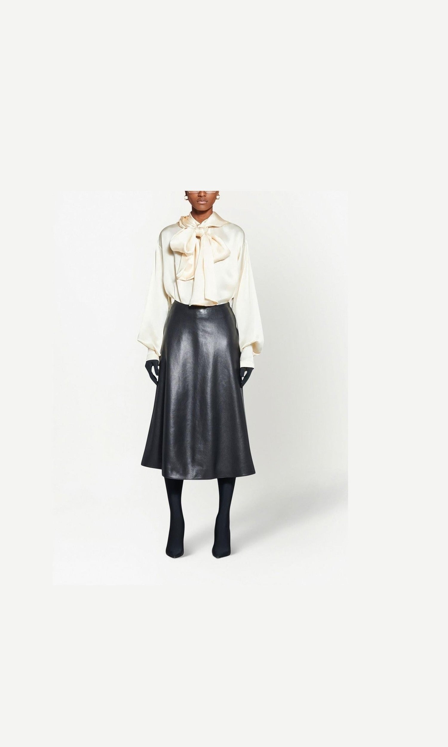 Balenciaga Leather Midi Skirt Glam Steals