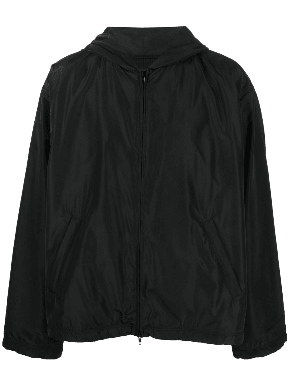 Balenciaga Logo Print Hooded Windbreaker Glam Steals