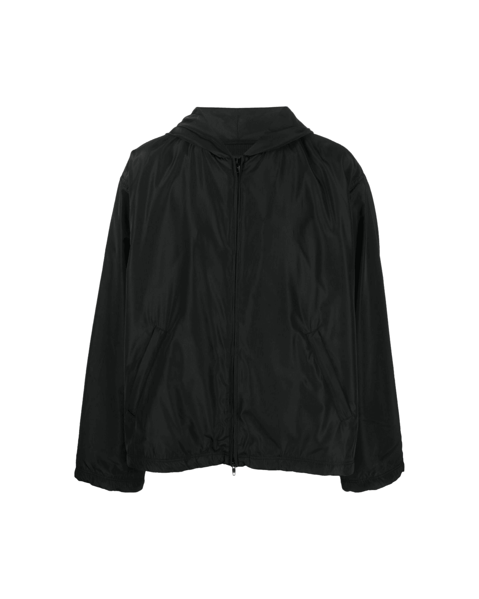 Balenciaga Logo Print Hooded Windbreaker Glam Steals