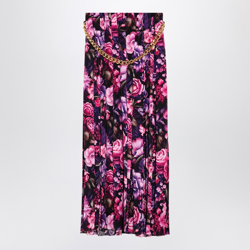 Balenciaga Long Pleated Floral Skirt Glam Steals
