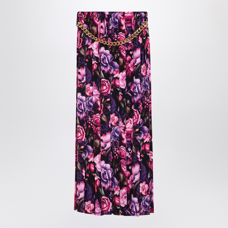 Balenciaga Long Pleated Floral Skirt Glam Steals