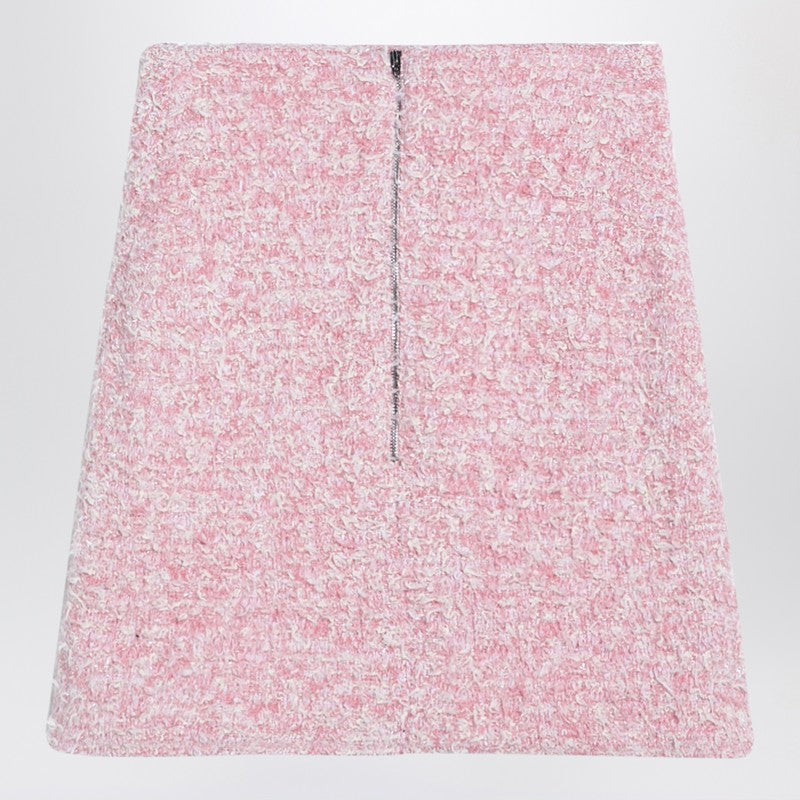 Balenciaga Pink Cotton Blend Tweed Mini Skirt Glam Steals