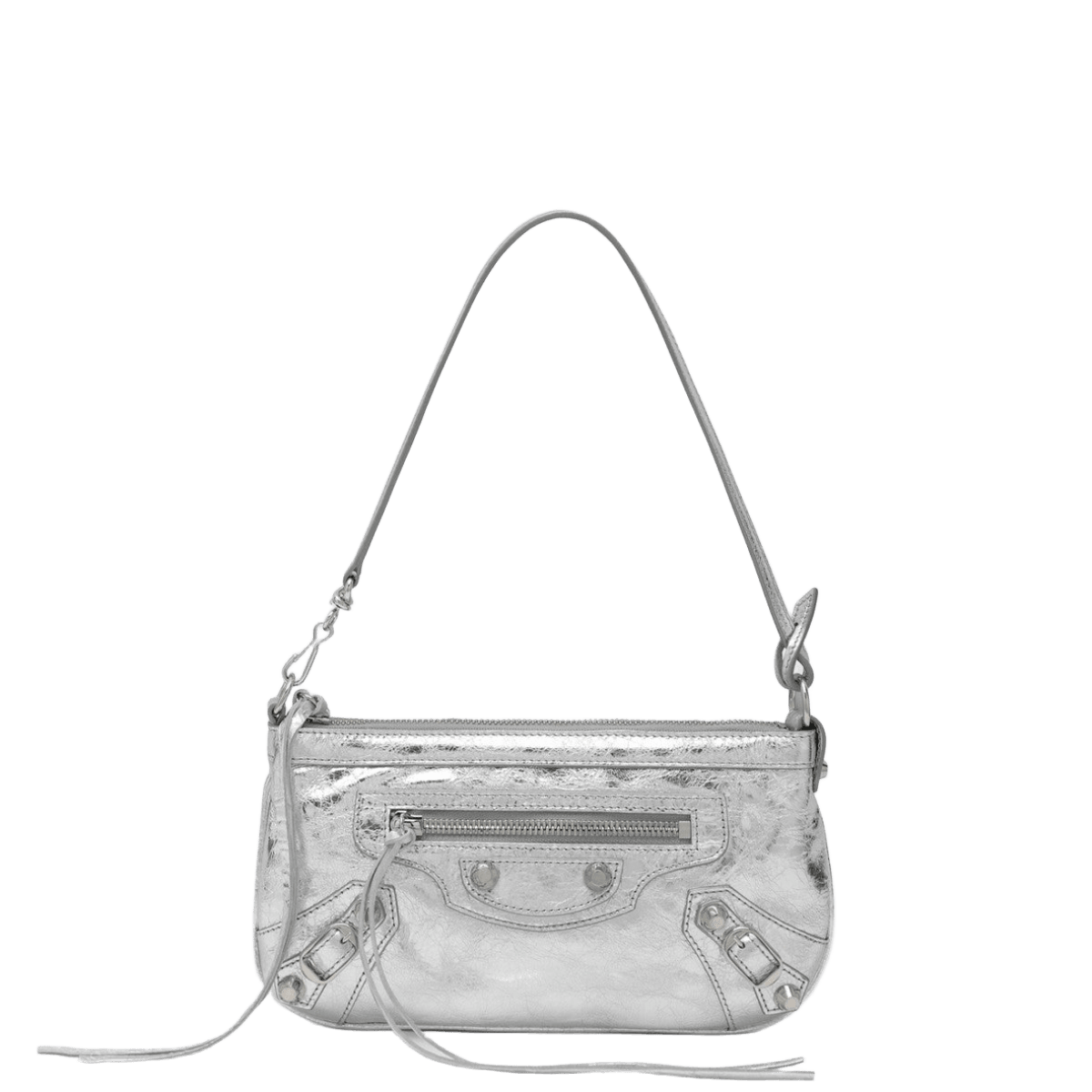 Balenciaga Silver metallic Le City shoulder pouch Glam Steals