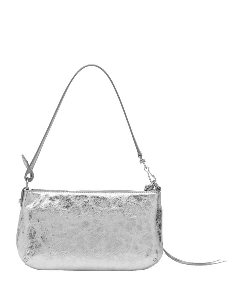 Balenciaga Metallic Silver Le City Shoulder Pouch Glam Steals