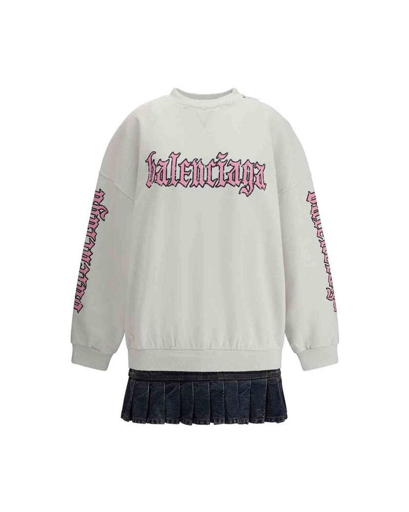 Balenciaga Sweatshirt Dress With Logo Glam Steals