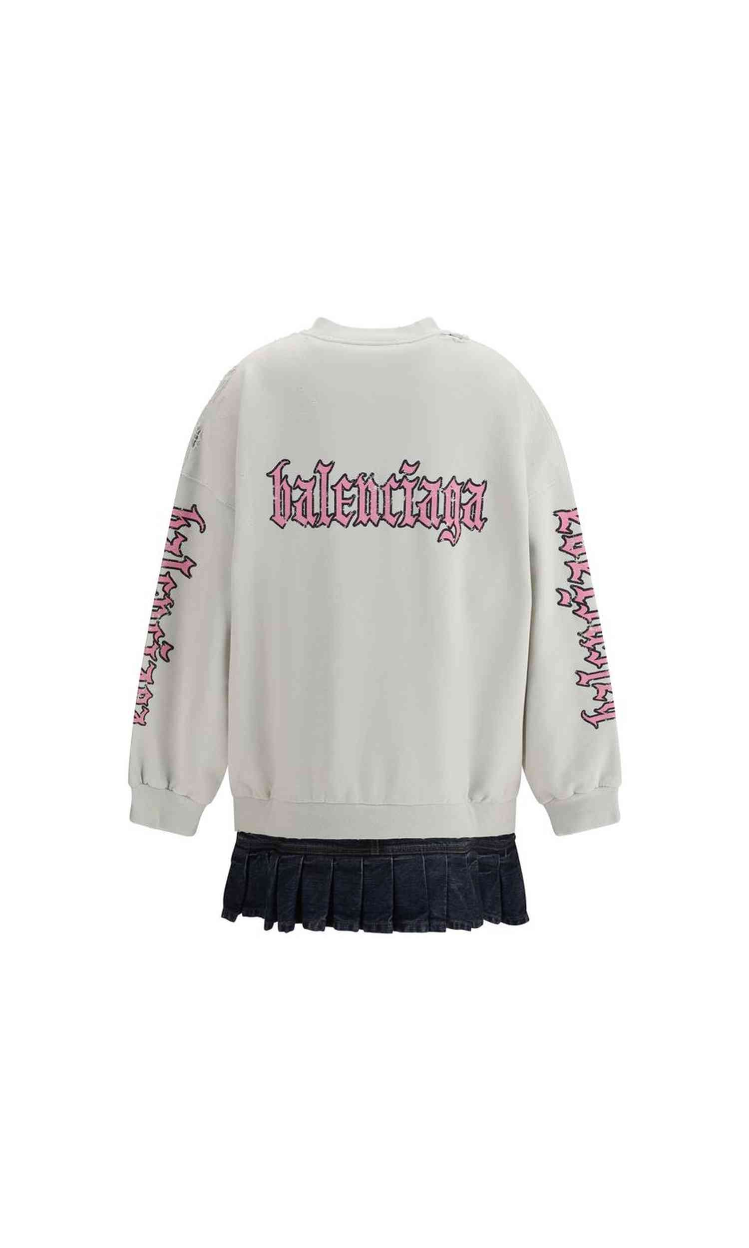 Balenciaga Sweatshirt Dress With Logo Glam Steals
