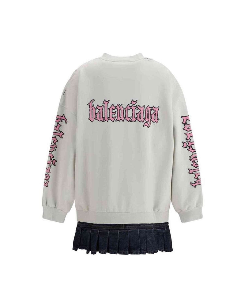 Balenciaga Sweatshirt Dress With Logo Glam Steals