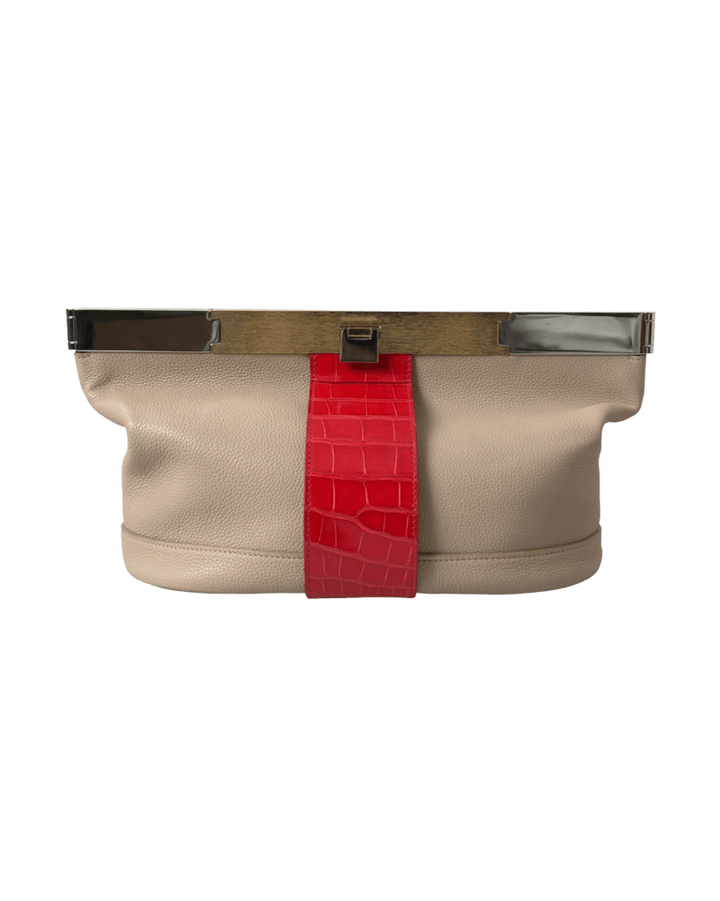 Balenciaga Two Tone Exotic Leather Clutch Glam Steals