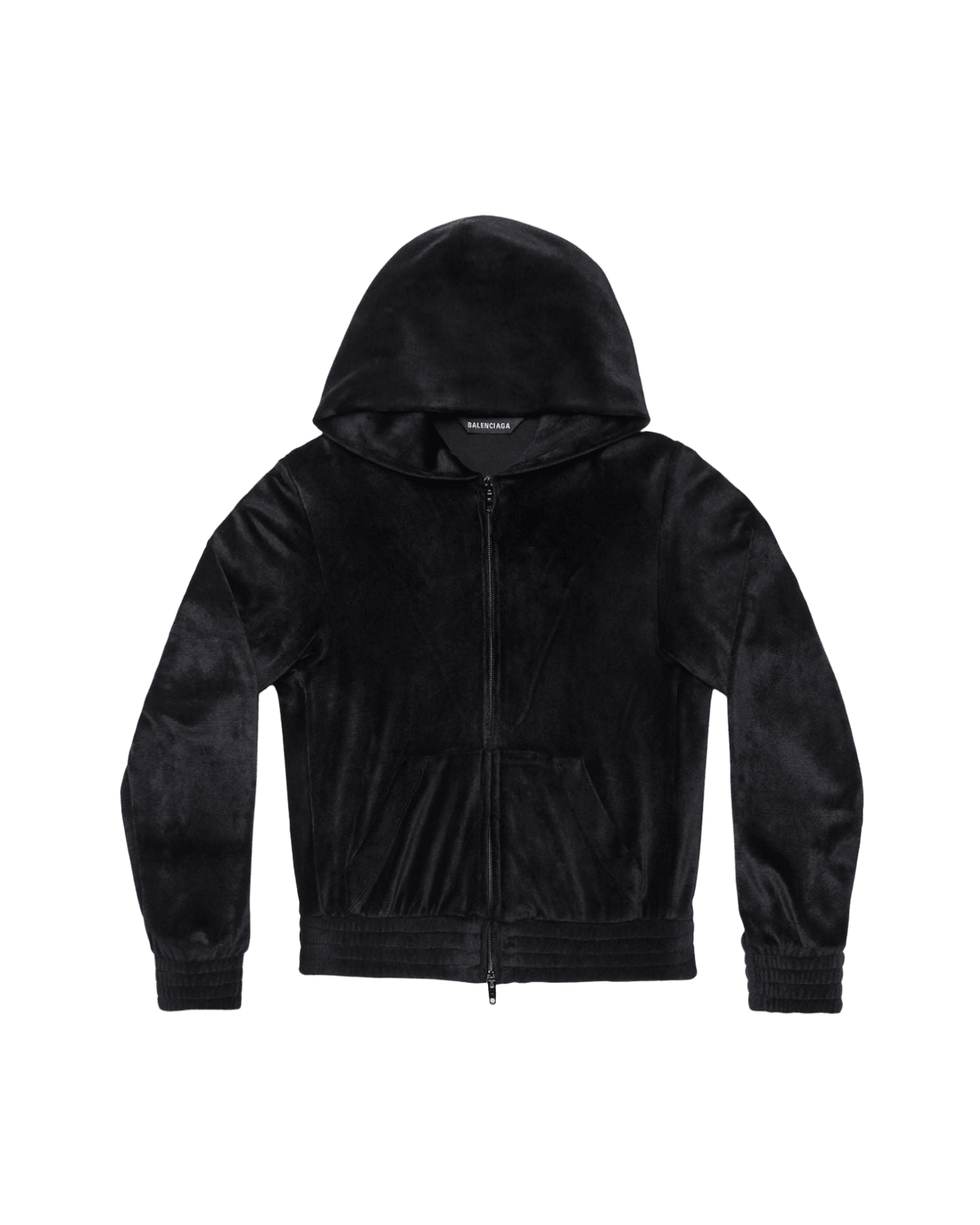 Balenciaga Velvet Crystal Embellished Zip Up Hoodie Glam Steals