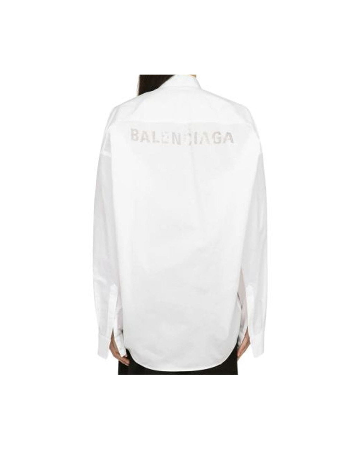 Balenciaga White Cotton Dress Shirt Glam Steals