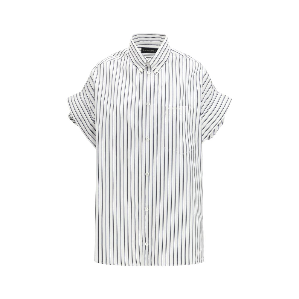Balenciaga White Cotton Shortsleeve Shirt Glam Steals
