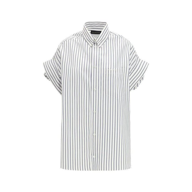 Balenciaga White Cotton Shortsleeve Shirt Glam Steals