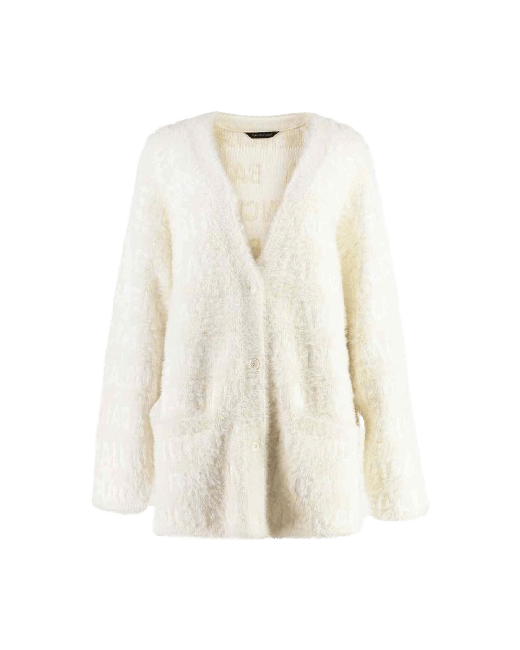 Balenciaga Wool Blend Jacquard Cardigan Glam Steals