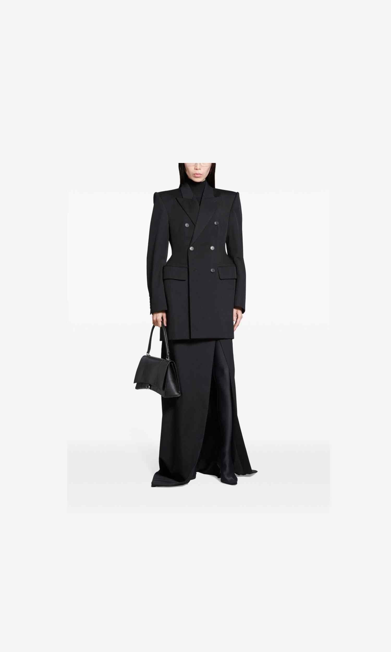Balenciaga Wool Hourglass Virgin Double Breasted Blazer Glam Steals