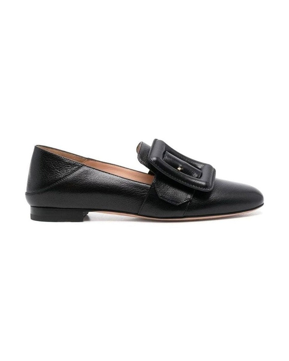 Bally Black Calfskin Slip On Loafers 