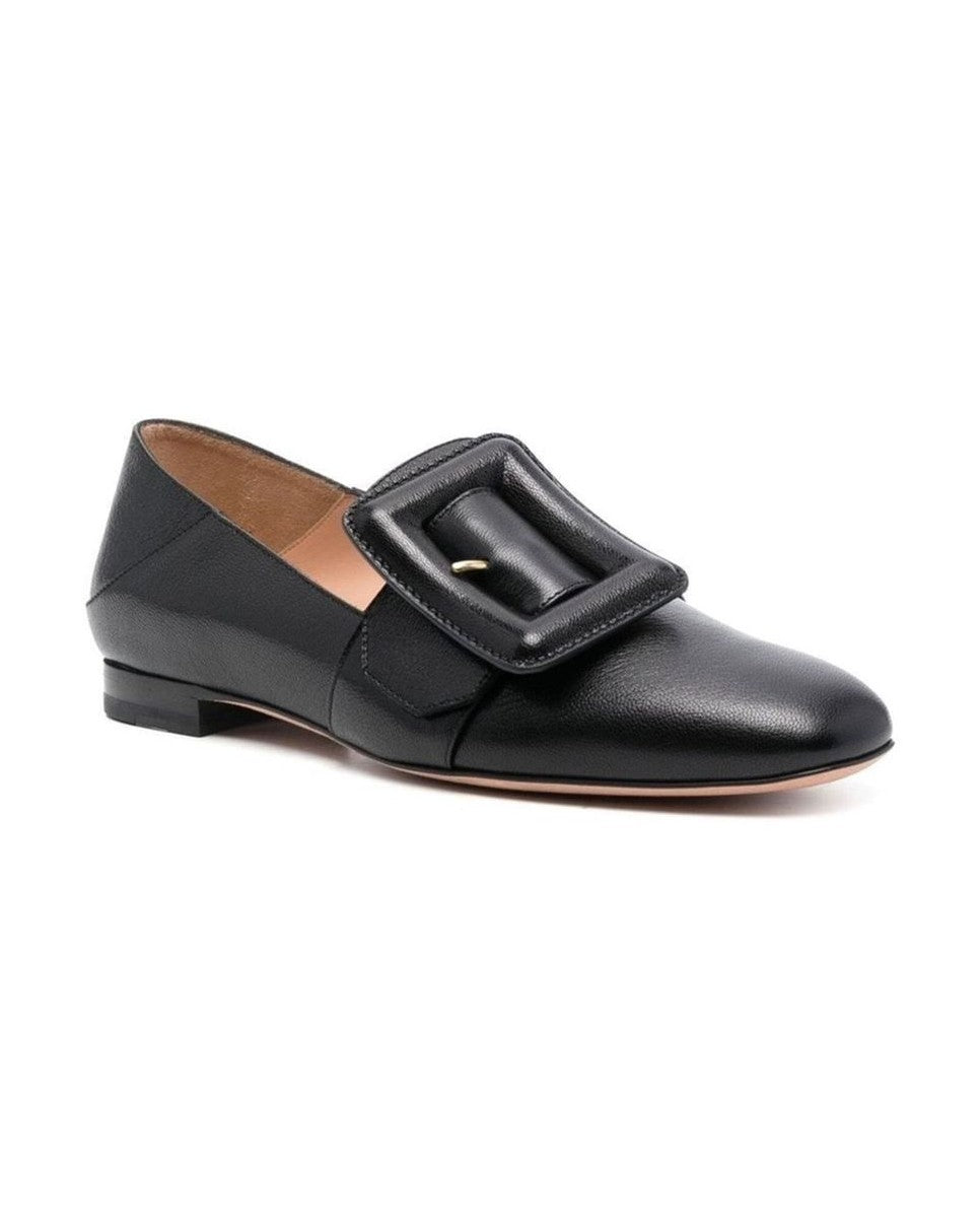 Bally Black Calfskin Slip On Loafers 