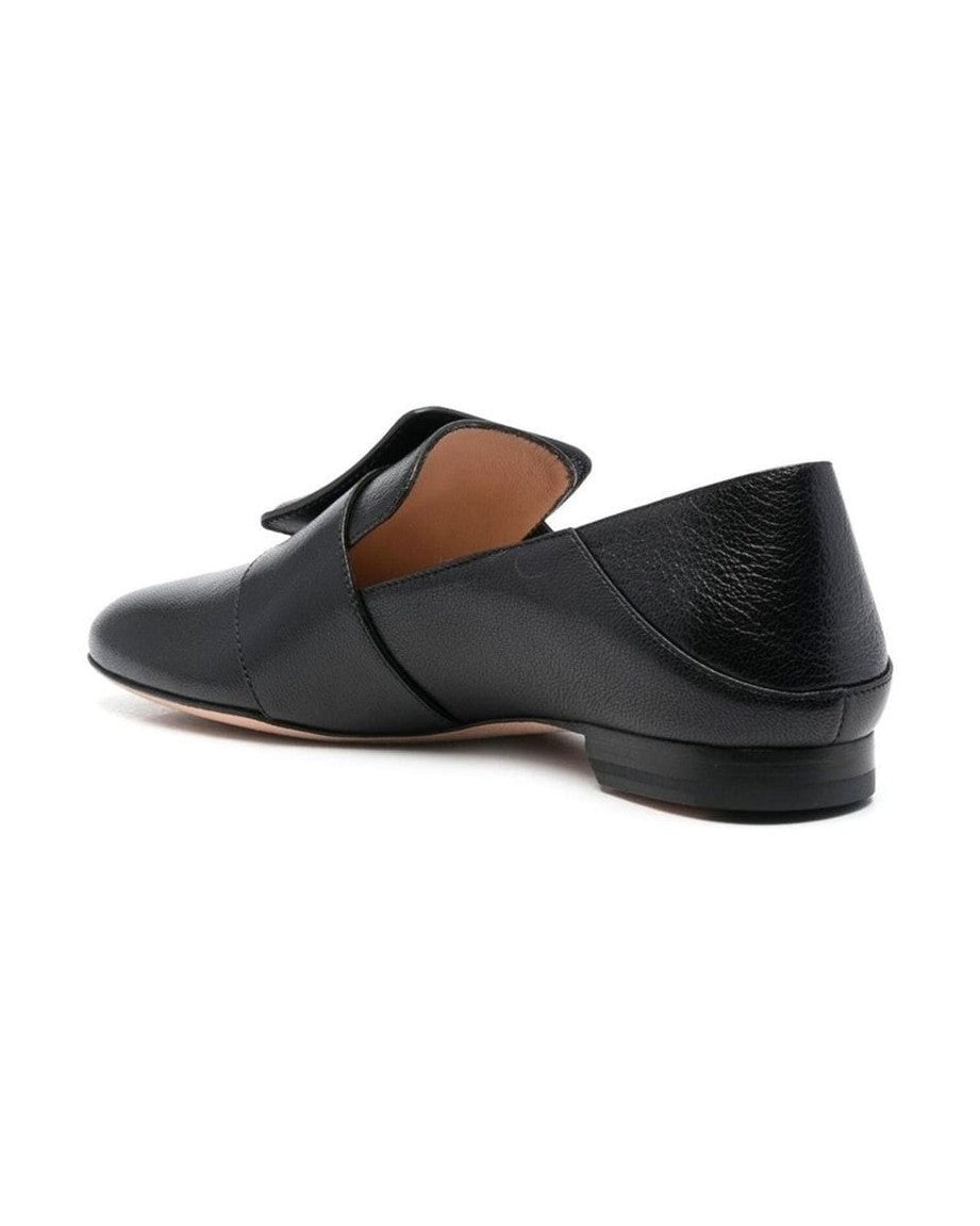 Bally Black Calfskin Slip On Loafers 
