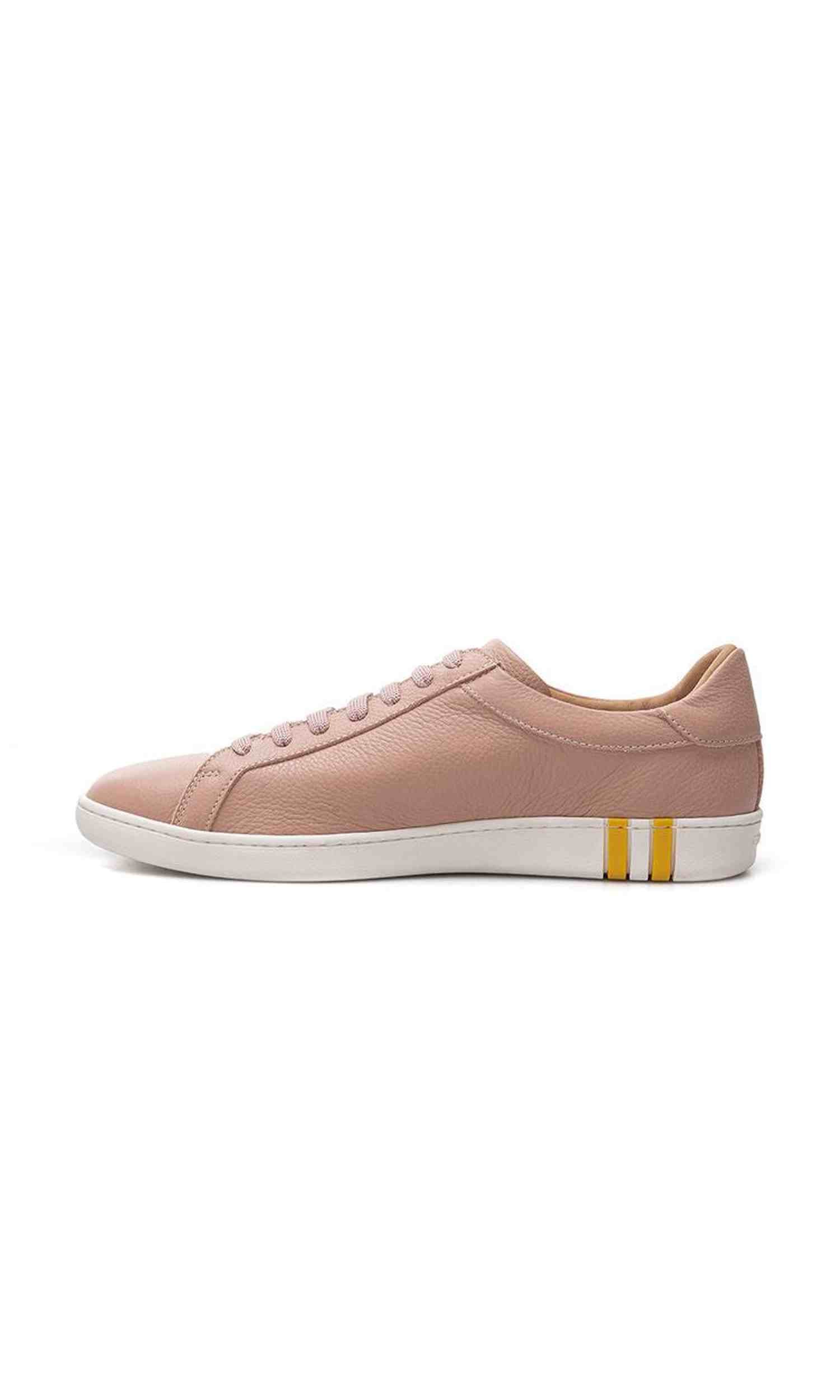 Bally Elegant Cotton Leather Pink Sneakers Glam Steals