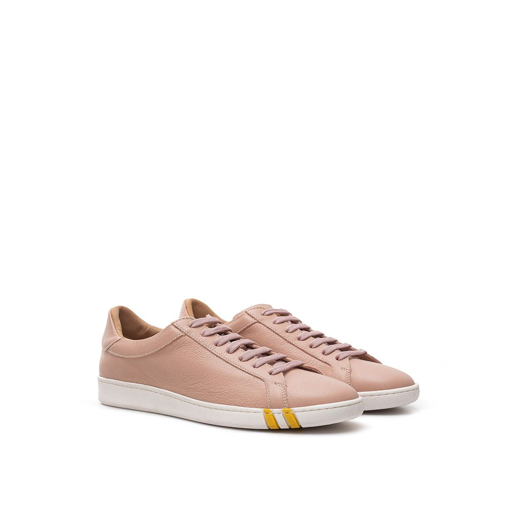 Bally Elegant Cotton Leather Pink Sneakers Glam Steals