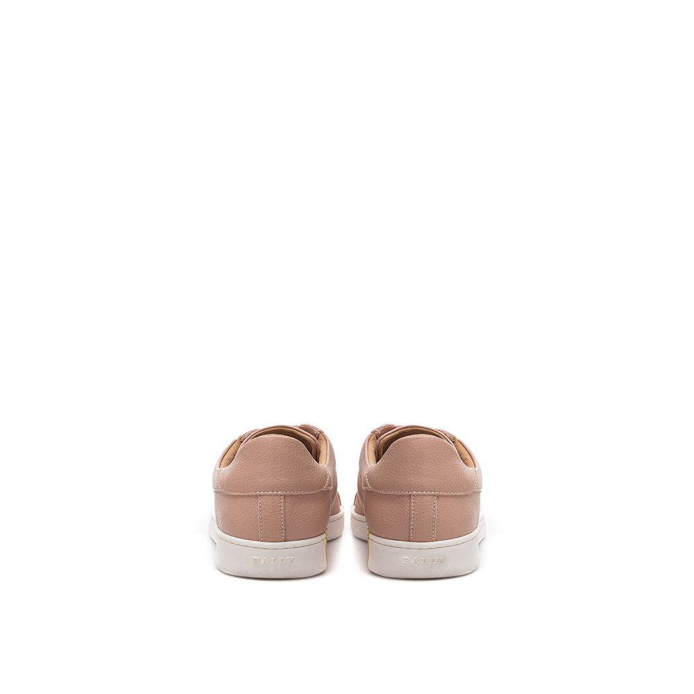 Bally Elegant Cotton Leather Pink Sneakers Glam Steals