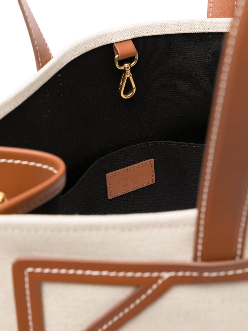 Balmain B-Army 42 Canvas Tote Bag With Leather Details Glam Steals