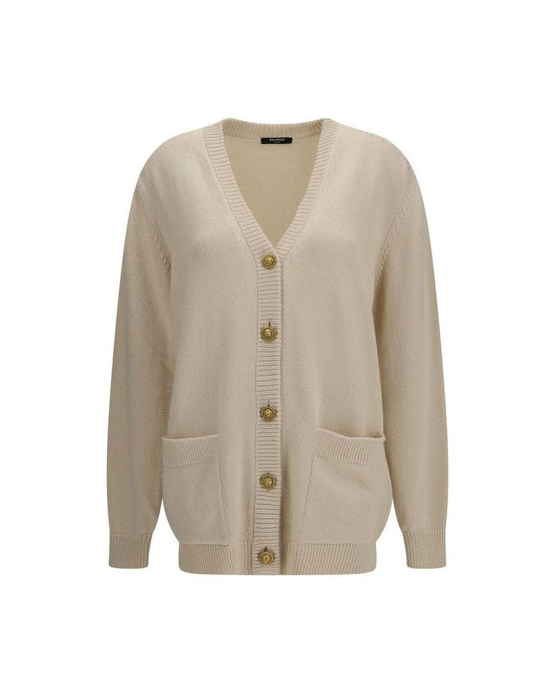 Balmain Beige Cotton Cardigan 