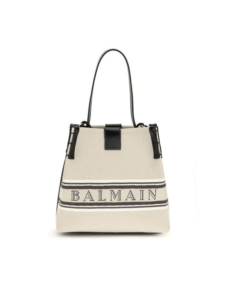 Balmain Beige Cotton Shoulder Bag Glam Steals