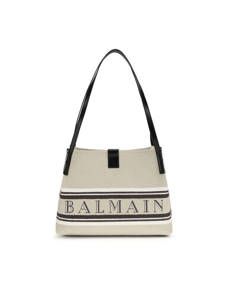 Balmain Beige Cotton Shoulder Bag Glam Steals