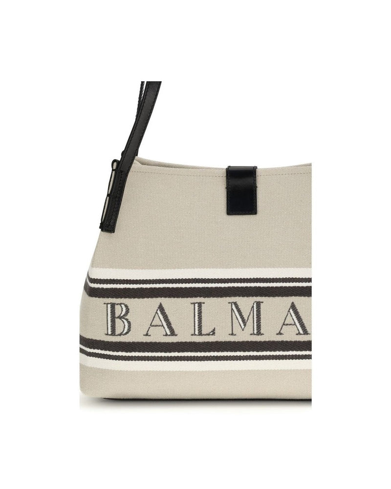 Balmain Beige Cotton Shoulder Bag Glam Steals