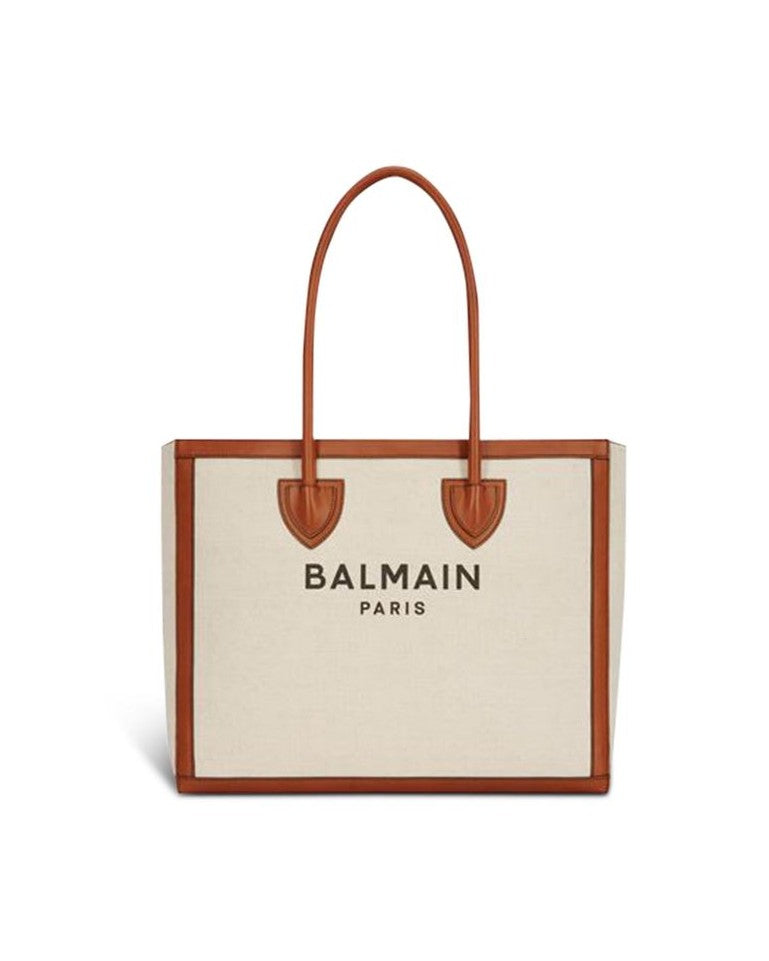 Balmain Beige Cotton Tote Bag 