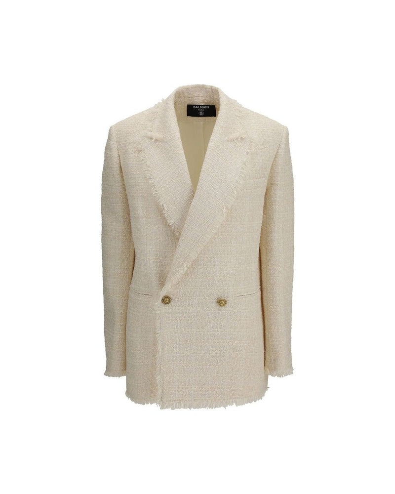 Balmain Beige Polyester Jacket Coat 