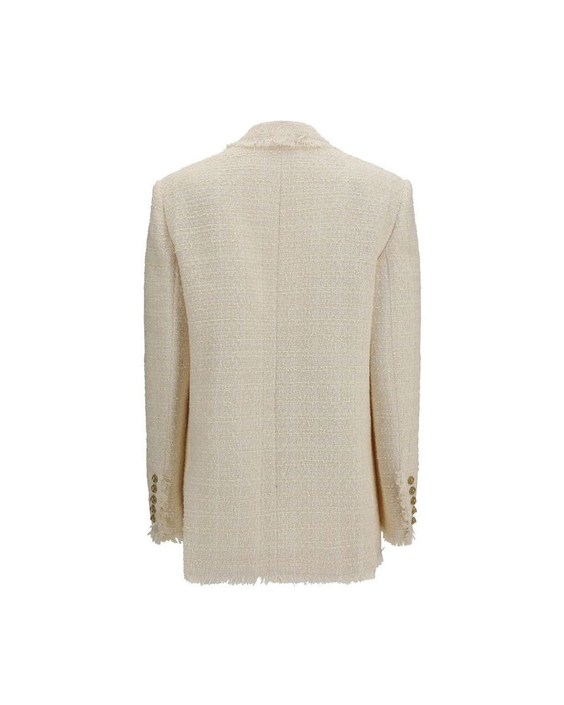 Balmain Beige Polyester Jacket Coat 