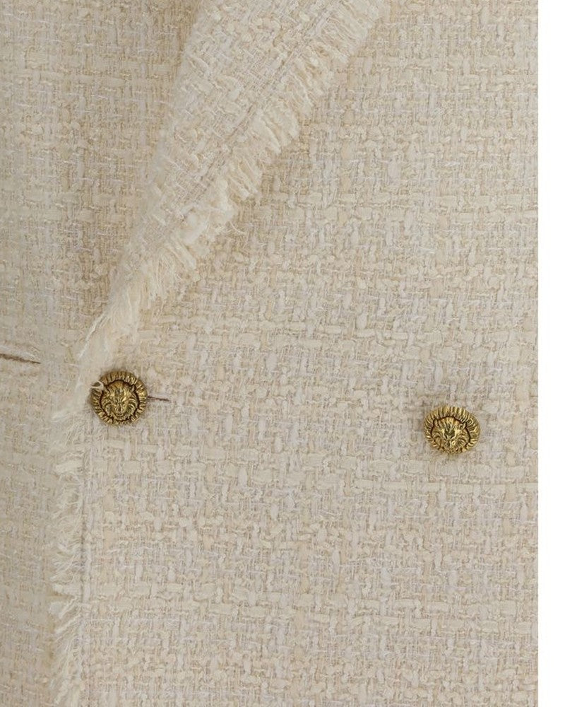 Balmain Beige Polyester Jacket Coat 