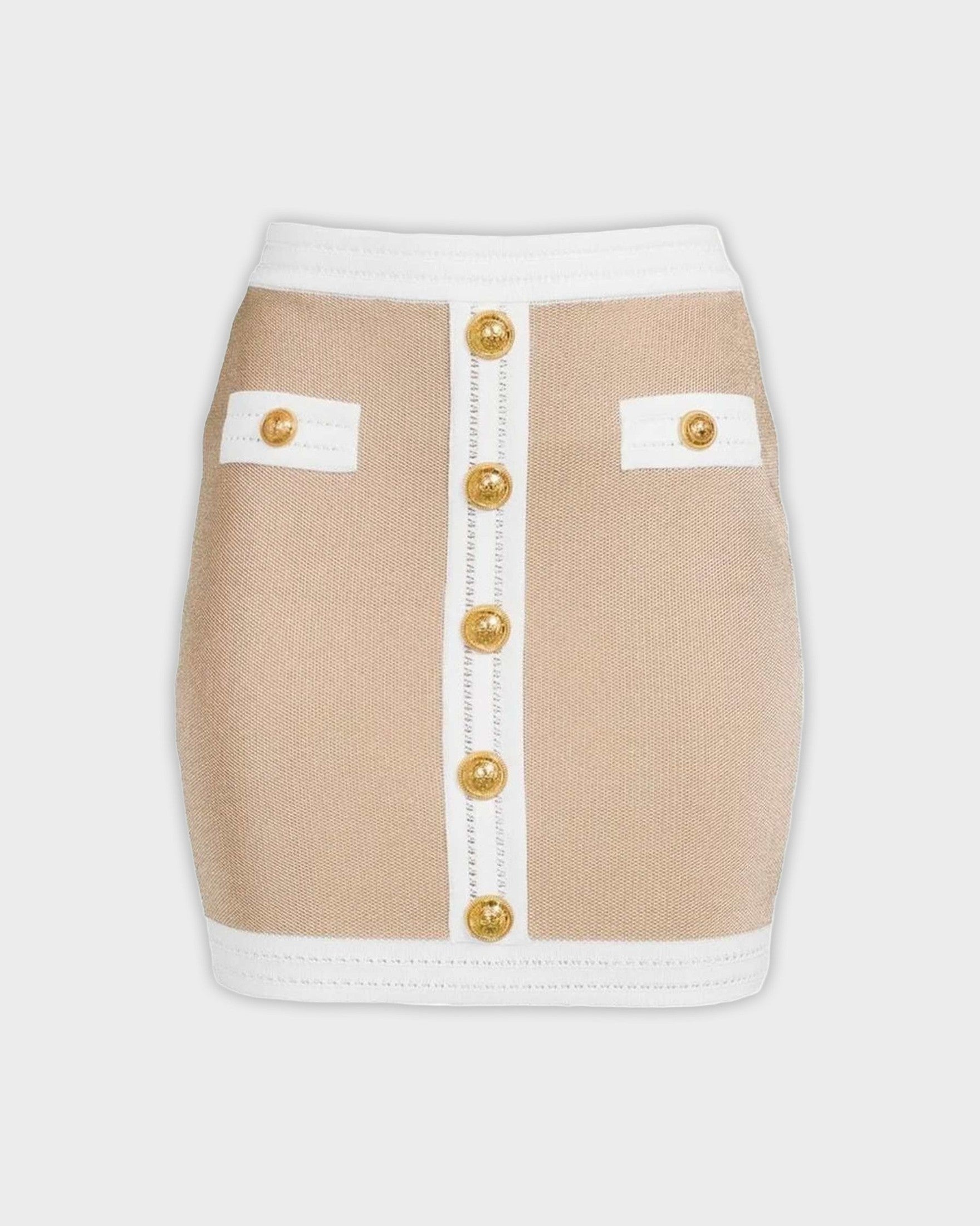 Balmain Beige Viscose Skirt Glam Steals