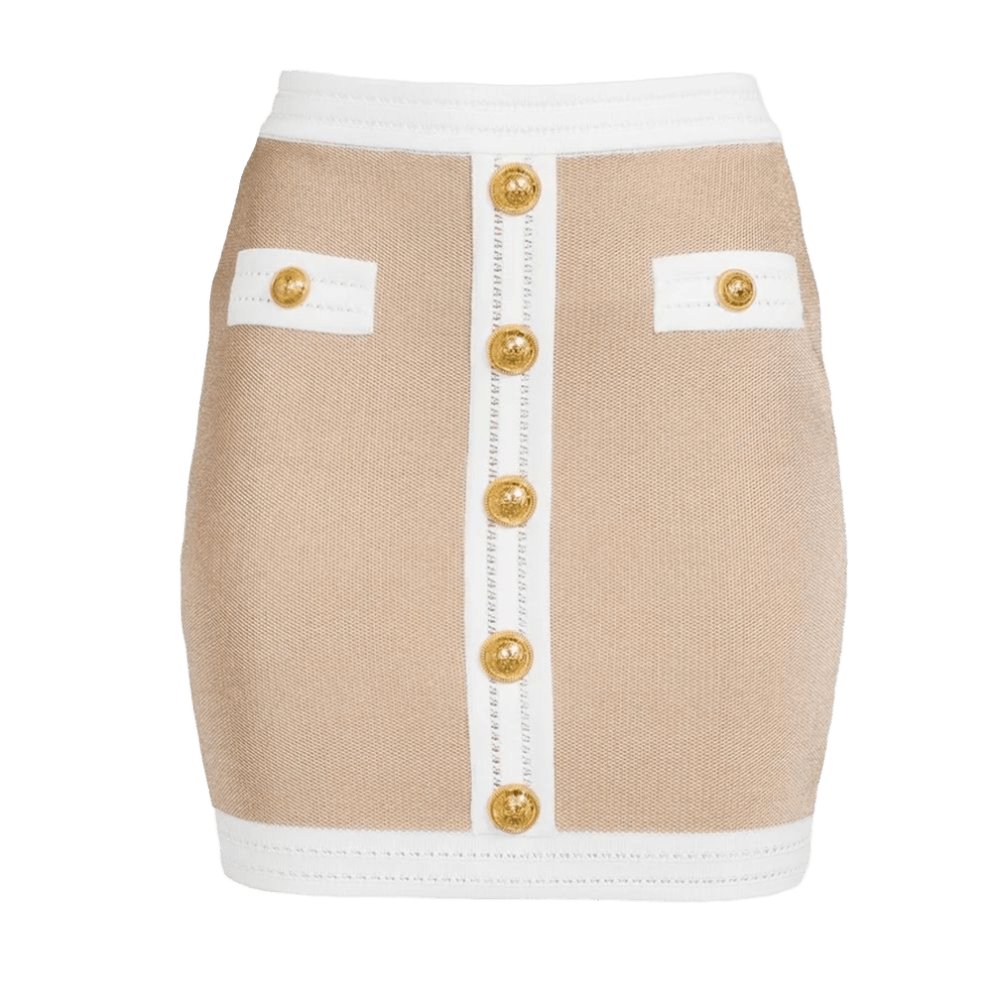 Balmain Beige Viscose Skirt Glam Steals