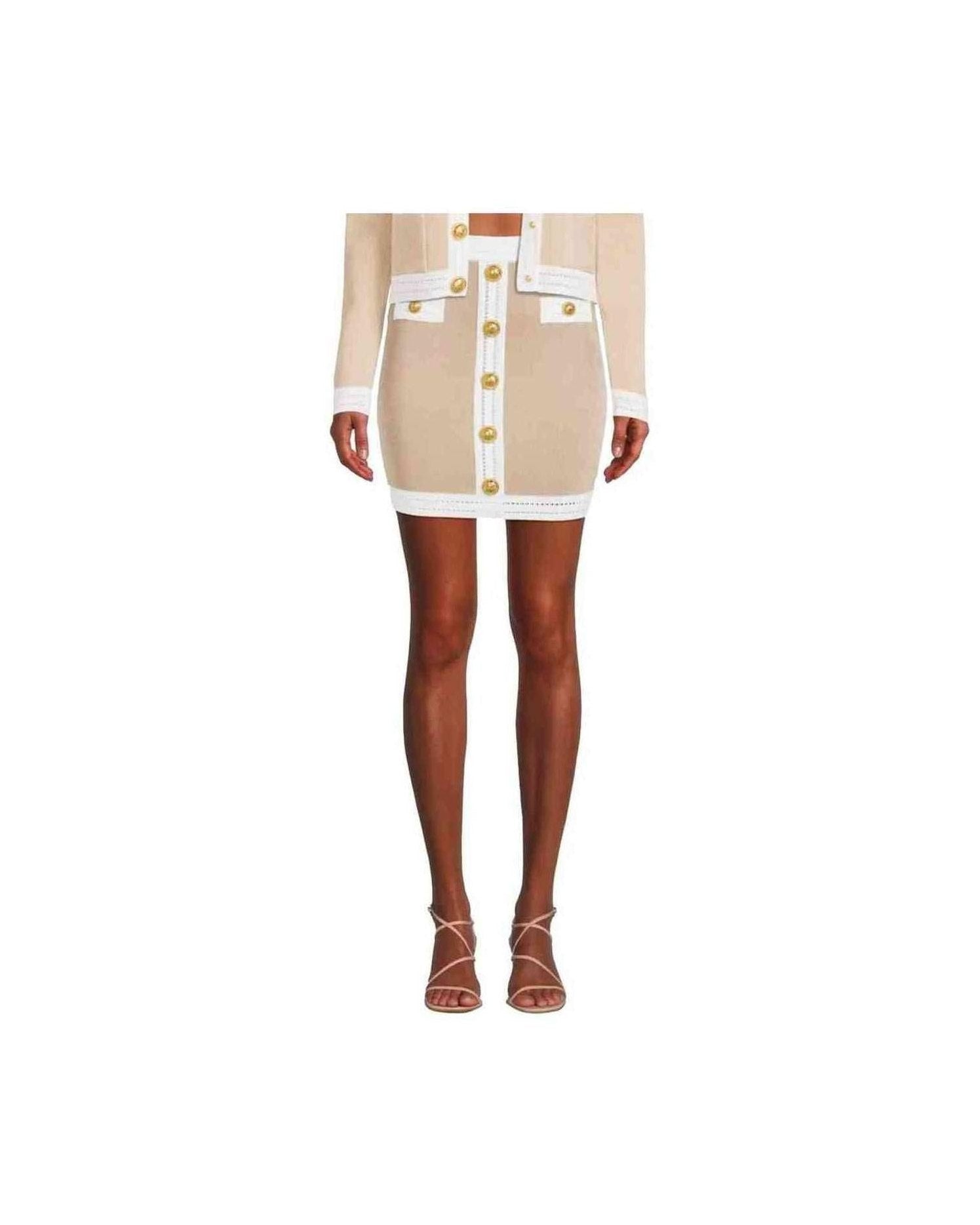 Balmain Beige Viscose Skirt Glam Steals