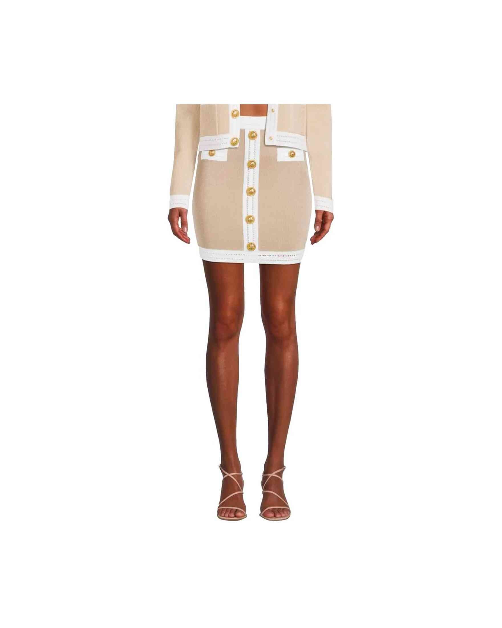 Balmain Beige Viscose Skirt Glam Steals