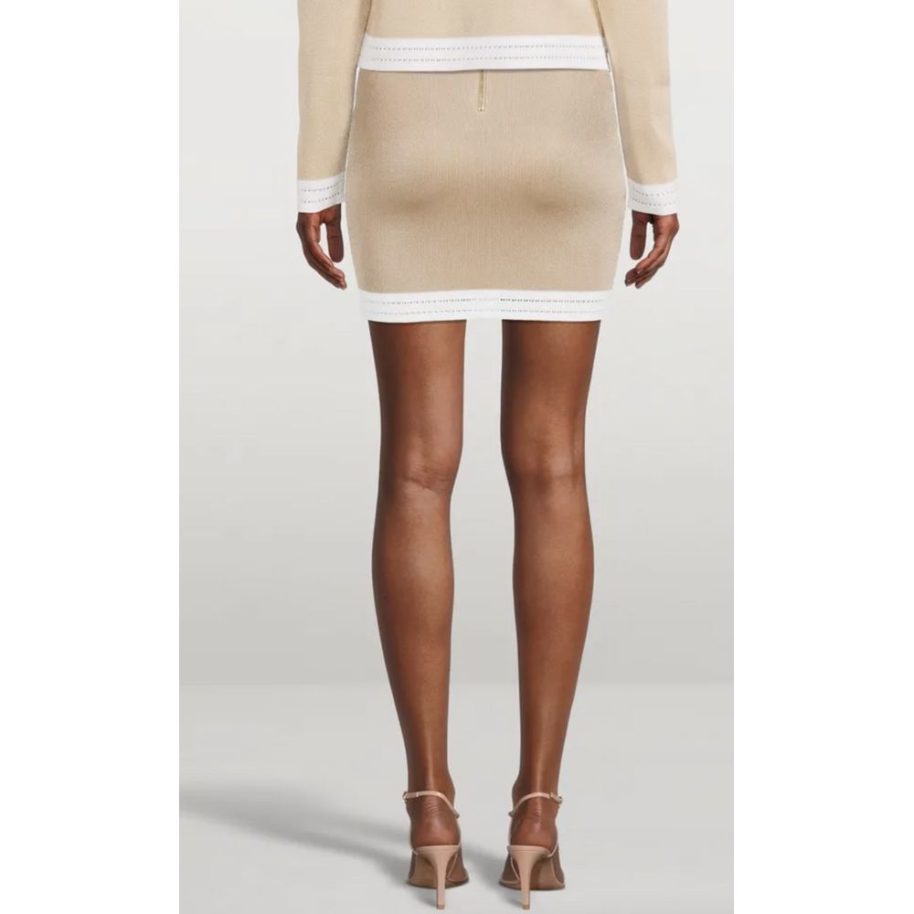 Balmain Beige Viscose Skirt Glam Steals