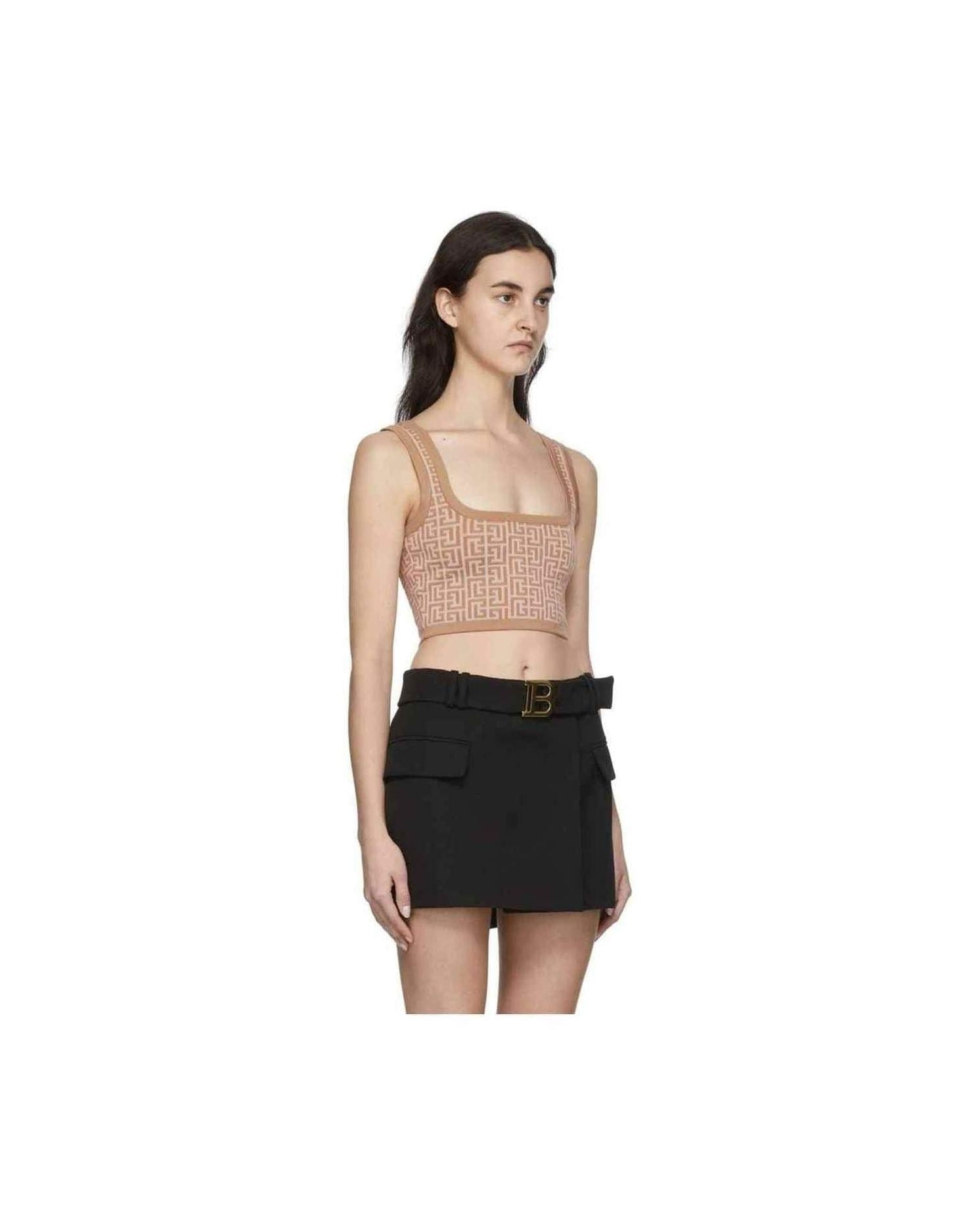Balmain Beige Wool Top & T-Shirt Glam Steals