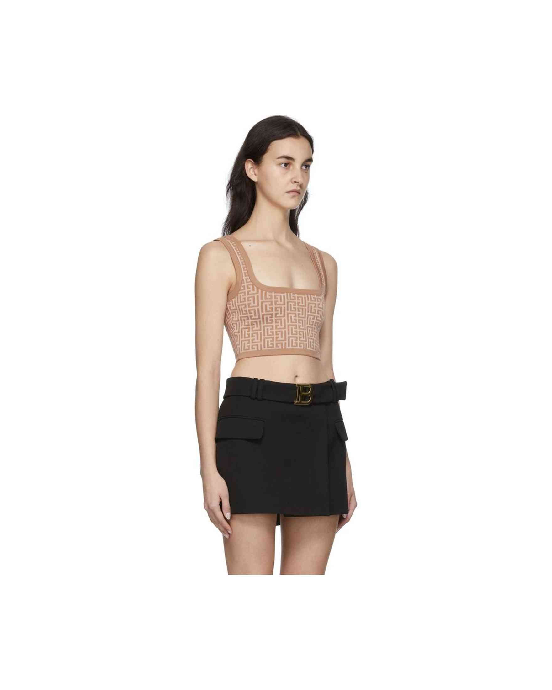 Balmain Beige Wool Top & T-Shirt Glam Steals