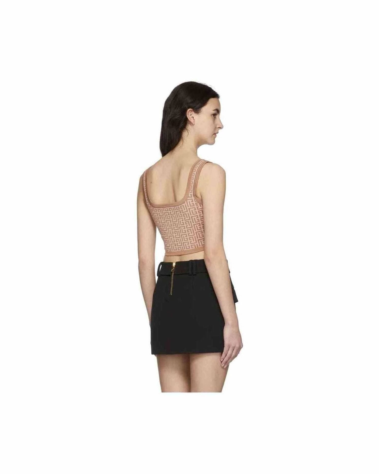 Balmain Beige Wool Top & T-Shirt Glam Steals